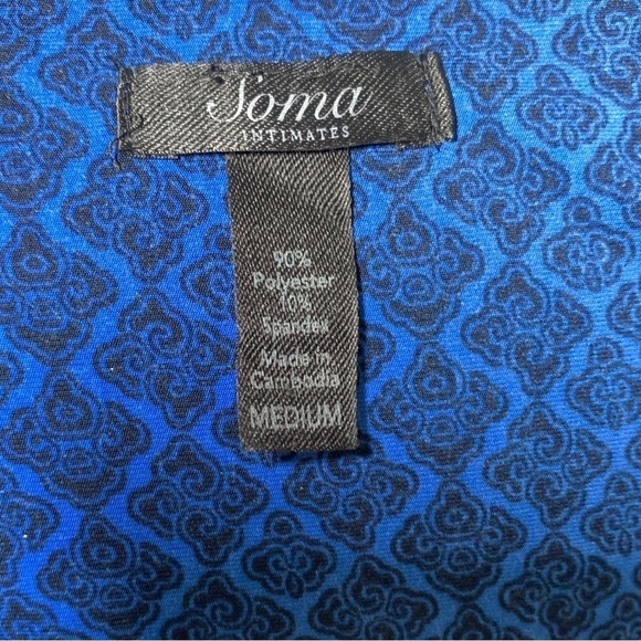 Soma Sleeveless Mixed Pattern Blue Maxi Women's Dress, M - Picture 4 of 4